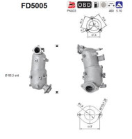 FD5005 AS filter sadzí/pevných častíc výfukového systému FD5005 AS
