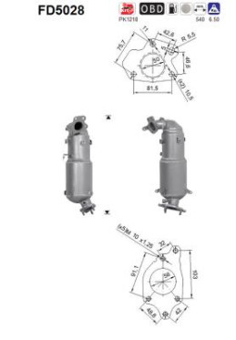 FD5028 AS filter sadzí/pevných častíc výfukového systému FD5028 AS