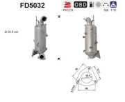 FD5032 AS filter sadzí/pevných častíc výfukového systému FD5032 AS
