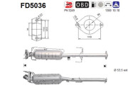 FD5036 AS filter sadzí/pevných častíc výfukového systému FD5036 AS