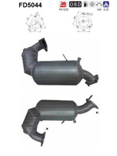 FD5044 AS filter sadzí/pevných častíc výfukového systému FD5044 AS