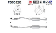 FD5052Q AS filter sadzí/pevných častíc výfukového systému FD5052Q AS
