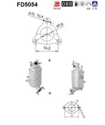 FD5054 AS filter sadzí/pevných častíc výfukového systému FD5054 AS