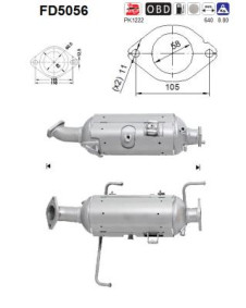 FD5056 AS filter sadzí/pevných častíc výfukového systému FD5056 AS