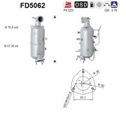 FD5062 AS filter sadzí/pevných častíc výfukového systému FD5062 AS