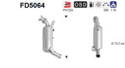 FD5064 AS filter sadzí/pevných častíc výfukového systému FD5064 AS