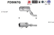 FD5067Q AS filter sadzí/pevných častíc výfukového systému FD5067Q AS