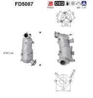 FD5087 AS filter sadzí/pevných častíc výfukového systému FD5087 AS