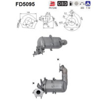 FD5095 AS filter sadzí/pevných častíc výfukového systému FD5095 AS
