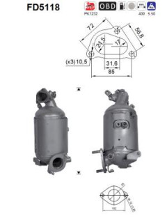 FD5118 AS filter sadzí/pevných častíc výfukového systému FD5118 AS