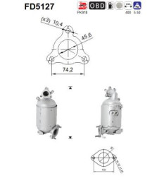 FD5127 AS filter sadzí/pevných častíc výfukového systému FD5127 AS