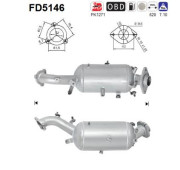 FD5146 AS filter sadzí/pevných častíc výfukového systému FD5146 AS