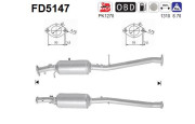FD5147 AS filter sadzí/pevných častíc výfukového systému FD5147 AS