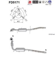 FD5171 AS filter sadzí/pevných častíc výfukového systému FD5171 AS