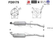 FD5175 AS filter sadzí/pevných častíc výfukového systému FD5175 AS