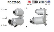 FD5208Q AS filter sadzí/pevných častíc výfukového systému FD5208Q AS