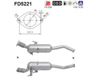 FD5221 AS filter sadzí/pevných častíc výfukového systému FD5221 AS