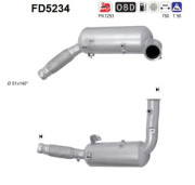 FD5234 AS filter sadzí/pevných častíc výfukového systému FD5234 AS