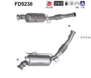 FD5238 AS filter sadzí/pevných častíc výfukového systému FD5238 AS