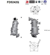 FD5242Q AS filter sadzí/pevných častíc výfukového systému FD5242Q AS