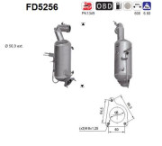 FD5256 AS filter sadzí/pevných častíc výfukového systému FD5256 AS