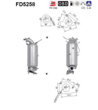 FD5258 AS filter sadzí/pevných častíc výfukového systému FD5258 AS