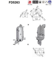 FD5263 AS filter sadzí/pevných častíc výfukového systému FD5263 AS