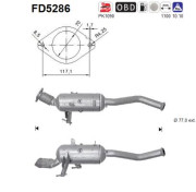 FD5286 AS filter sadzí/pevných častíc výfukového systému FD5286 AS
