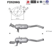 FD5286Q AS filter sadzí/pevných častíc výfukového systému FD5286Q AS