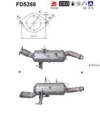 FD5288 AS filter sadzí/pevných častíc výfukového systému FD5288 AS