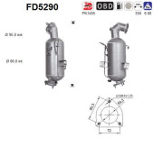 FD5290 AS filter sadzí/pevných častíc výfukového systému FD5290 AS