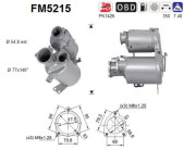 FM5215 AS filter sadzí/pevných častíc výfukového systému FM5215 AS