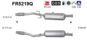 FR5219Q AS filter sadzí/pevných častíc výfukového systému FR5219Q AS