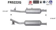 FR5222Q AS filter sadzí/pevných častíc výfukového systému FR5222Q AS