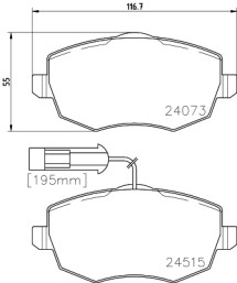 PCP1590 Sada brzdových destiček, kotoučová brzda DON