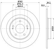 PCD14312 Brzdový kotouč DON