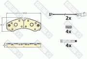 6121095 Sada brzdových destiček, kotoučová brzda GIRLING