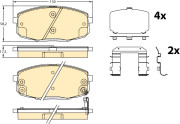 6134509 Sada brzdových destiček, kotoučová brzda GIRLING