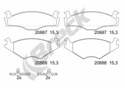 20887 00 702 00 Sada brzdových destiček, kotoučová brzda BRECK