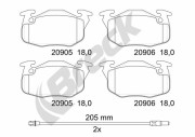 20905 00 702 10 Sada brzdových destiček, kotoučová brzda BRECK