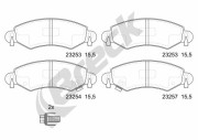 23253 00 702 10 Sada brzdových destiček, kotoučová brzda BRECK