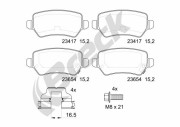 23417 00 704 10 Sada brzdových destiček, kotoučová brzda BRECK