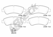 23599 00 701 00 Sada brzdových destiček, kotoučová brzda BRECK