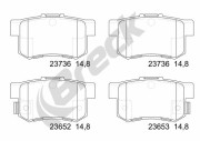 23652 00 704 00 Sada brzdových destiček, kotoučová brzda BRECK
