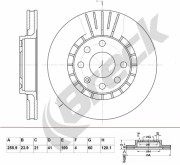 BR 305 VA100 BRECK brzdový kotúč BR 305 VA100 BRECK