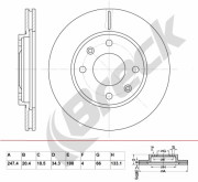 BR 343 VA100 BRECK brzdový kotúč BR 343 VA100 BRECK