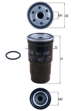 KC 100D Palivový filtr MAHLE