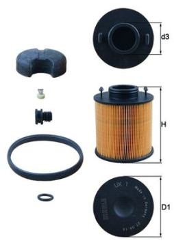 UX 1D MAHLE filter močoviny UX 1D MAHLE