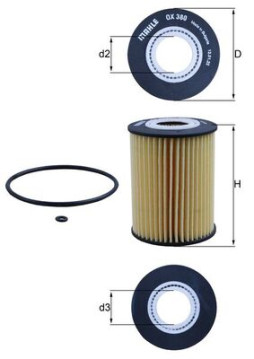 OX 380D MAHLE olejový filter OX 380D MAHLE