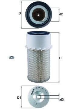 LX 16 Vzduchový filtr MAHLE